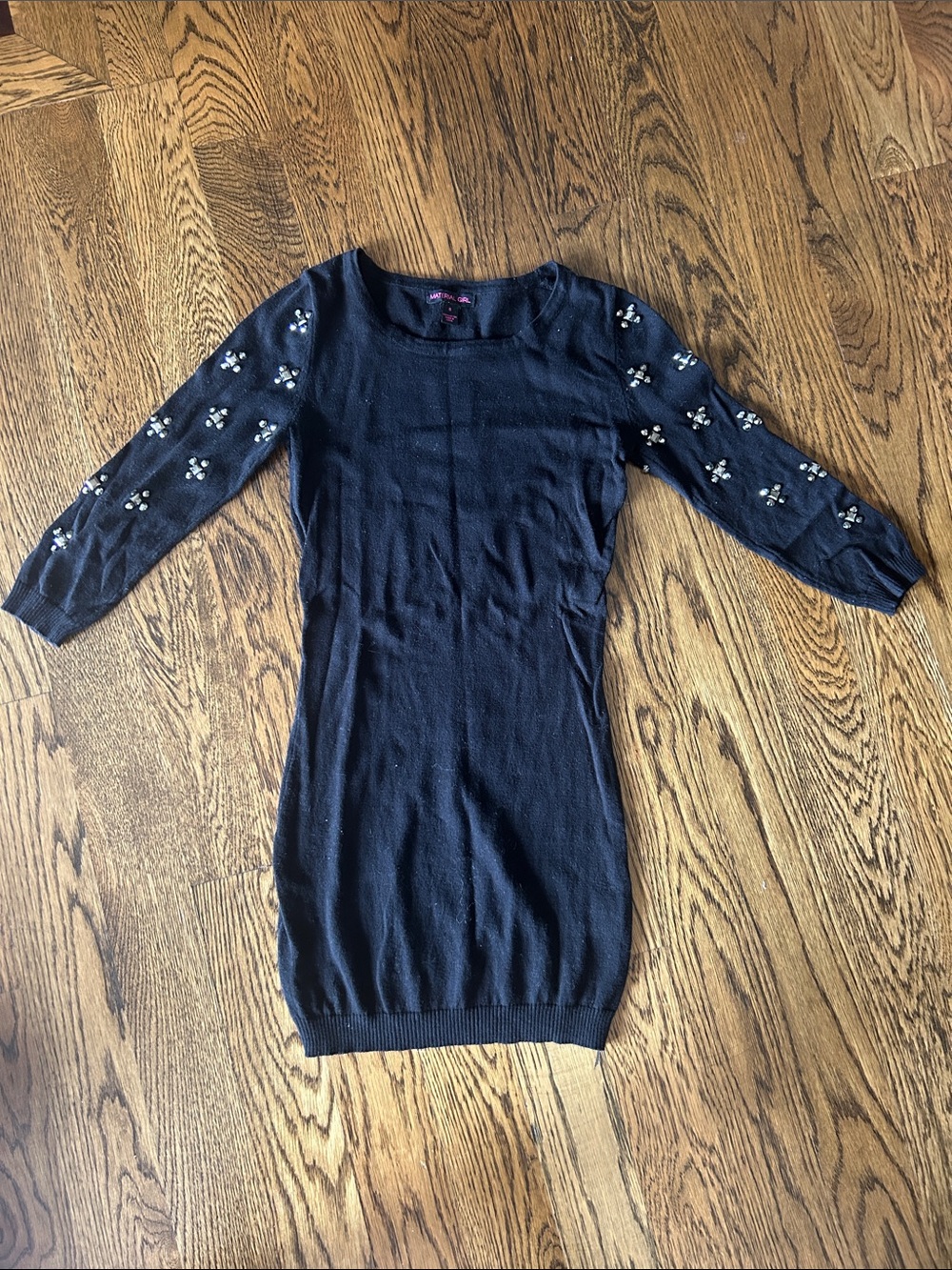 Material Girl Black Knit Crewneck Top